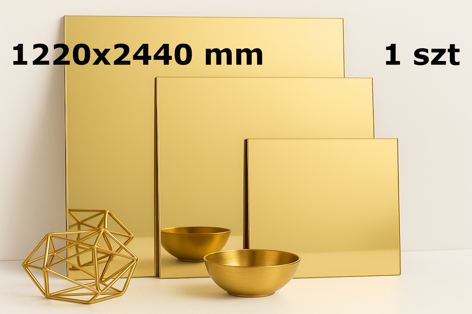 Pleksi lustrzana złota 1,8mm 122×244 cm 1 szt