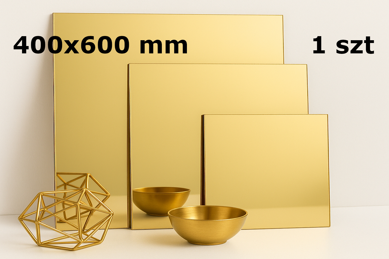 Pleksi lustrzana złota 1,8mm 40×60 cm 1 szt