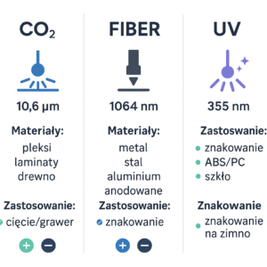 Porównanie technik laserowych: UV, CO2 i FIBER