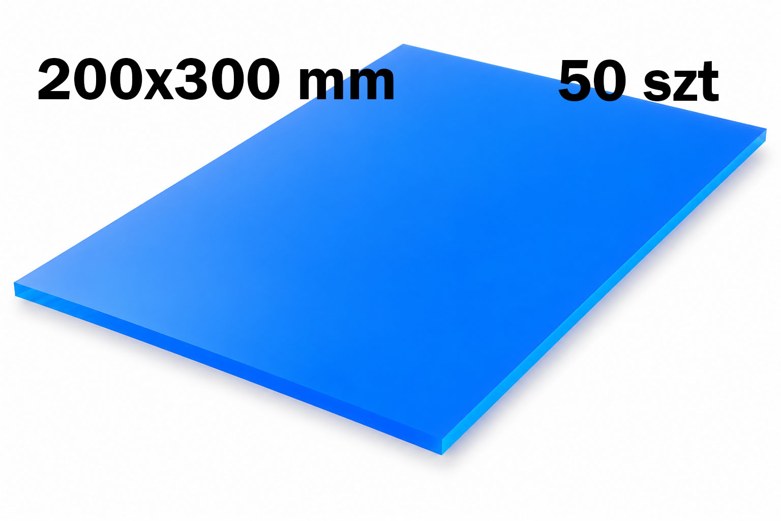 Pleksi niebieska wylewana 3mm 20×30 cm 50 szt