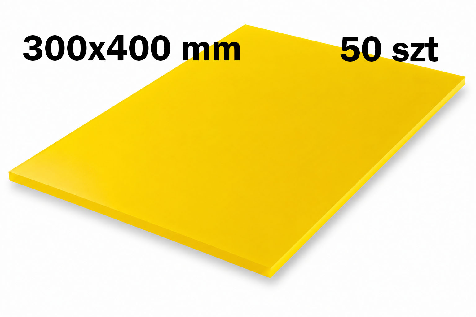 Pleksi żółta wylewana 3mm 30×40 cm 50 szt